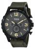 Đồng hồ Fossil Men's JR1476 Nate Chronograph Leather Watch - Olive