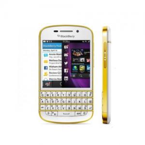 Điện thoại New BlackBerry Q10 Special Edition *GSM Unlocked* White/Gold SQN100-3 Smartphone