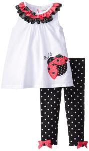 Bộ váy cho bé Rare Editions Baby Baby-Girls Newborn Ladybug Applique Legging Set