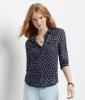 Áo Aeropostale Women's Sheer 3/4 Sleeve Polka Dot Hi-Lo Popover Top