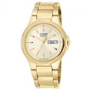 Đồng hồ Citizen Quartz Date Day Gold Tone Mens Watch