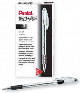 Bút Pentel R.S.V.P. Ballpoint Pen, 0.7mm Fine Tip, Black Ink, Box of 12 (BK90-A)