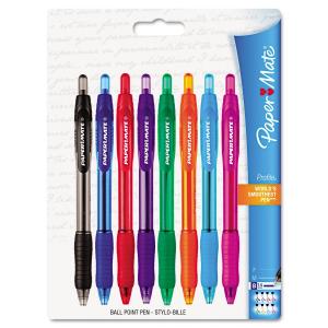 Bút Paper Mate Profile Retractable Ballpoint Pens, Assorted Ink, 8 Pack (54549)