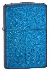 Zippo Cerulean Iced Diamond Plate Lighter (Blue, 5 1/2x3 1/2-Cm)