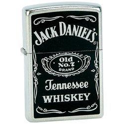 Bật lửa New Zippo Lighter Matte Chrome Finish Jack Daniels Logo 1-1/2 X 2-1/4 X 1/2 Inch Gift Boxed