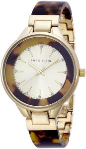 Đồng hồ Anne Klein Women's AK/1408CHTO Swarovski Crystal Accented Gold-Tone Tortoise Resin Bangle Watch