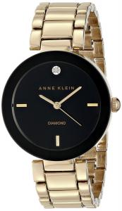 Đồng hồ Anne Klein Women's AK/1362BKGB Diamond Accented Black Dial Gold-Tone Bracelet Watch