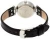 Đồng hồ Anne Klein Women's 109443BKBK Silver-Tone Black Dial and Black Leather Strap Watch