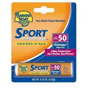 Banana Boat Sport SPF 50 Sunscreen Lip Balm .15 Ounces (Pack of 6)