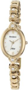 Armitron Women's 753902MPGPST Swarovski Crystal NOW Gold-Tone Heart Link Bracelet Watch