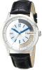 Stuhrling Original Men's 946.01 Winchester Stainless Steel Transparent-Dial Black Watch with Black Leather Band