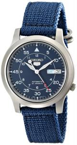 Đồng hồ Seiko Men's SNK807 Seiko 5 Automatic Stainless Steel Watch with Blue Canvas Band