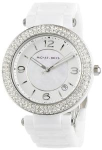 Michael Kors Women's MK5308 White Ceramic Glitz Watch