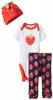 Gerber Baby-Girls Newborn 3 Piece Sets Strawberry Bodysuit Cap and Leggings
