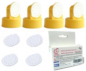 NeneSupply 4 Valves and 8 Membranes for Medela Breastpumps (Pump In Style, Swing, Lactina, Symphony, and Mini Electric). 