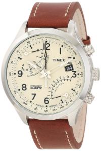 Timex Men's T2N932DH Stainless Steel Watch with Leather Band