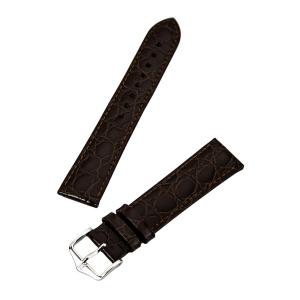 Quai đồng hồ Hirsch Croco Grain Leather Watch Band L , Brown, Buckle, 20mm
