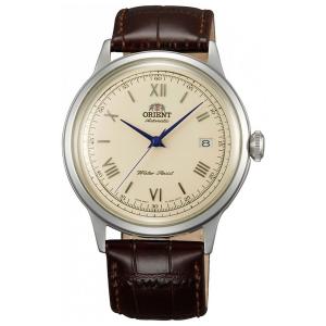 Orient Bambino Automatic Dress Watch with Cream Dial, Vibrant Blue Hands ER2400CN