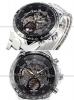 Russian Skeleton Automatic Watches For Men Silver Stainless Steel Wrist Watch