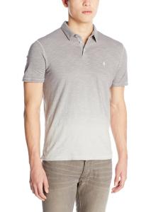 John Varvatos Men's Soft Collar Peace Polo with Contrast Vertical Stitch