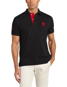 U.S. Polo Assn. Men's Solid Polo with Contrast Striped Underside Of Collar