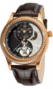 Stuhrling Original Men's 91D.334554 Enigma Automatic Mother of Pearl AM/PM Indicator Brown Watch