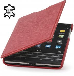 StilGut® Book Type, Genuine Leather Case for BlackBerry Passport, Red