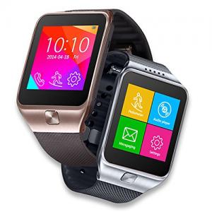 Indigi® 2-in-1 GSM Unlocked Bluetooth Sync Smart Watch for iPhone 6 iPhone 6 plus Galaxy S5 Galaxy S4 Note 4 (Silver)