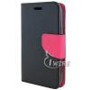 iWIRE&reg Black & Hot Pink Two-Tone Wallet Leather Phone Case with Stand for LG Optimus L70 / Optimus Exceed II / Dual D325 / Realm LS620 + iWIRE&reg Touch Screen Pen