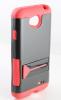Townshop[TM] For - LG Optimus L70 VS450 (Metro PCS) / Realm LS620 (Boost Mobile) / Optimus Exceed 2 W7 (Verizon) - Red Dual Layer Plastic TPU Infuse Prime Black Hard Cover Snap On Case W/ Kickstand + Townshop[TM] Stylus Pen