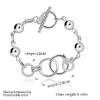 fashion 925 sterling silver jewelry circles chain trendy lady bracelet bangle