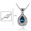 Trang sức nữ HSG Lady Luxury Hollow Darkly Blue Austrian Dark Lines Crystal Element Necklace & Studs