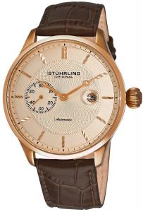 Stuhrling Original Men's 148B.3345K14 Classic Heritage Automatic Mechanical Date Rose Tone Watch
