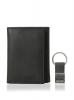 Calvin Klein Mens Gift Set Tri-Fold Leather Wallet and Key Chain