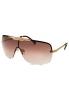 Just Cavalli JC518S-28F Men's Shield Rimless Brown Gradient Lens Sunglasses