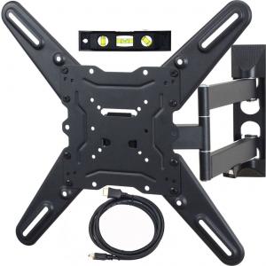 VideoSecu ML531BE TV Wall Mount for most 22"-55" LED LCD Plasma Flat Screen - up to 88 lb VESA 400x400 mm with Full Motion Swivel Articulating Arm, 20 in Extension, for Monitor (Black) WP5
