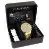 Luxurman Mens Diamond Watch 0.25ct Yellow Gold Tone