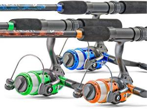 South Bend Worm Gear Spinning Fishing Combo - Green, Blue or Orange