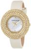 Kenneth Jay Lane Women's KJLANE-2504S-016 2500 Series White Mother-Of-Pearl Dial White Satin Watch