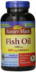 Thực phẩm dinh dưỡng Nature Made Fish Oil 1200 mg, 400 Softgels Maximum Strength, 2 Bottles, 200 Softgels Each
