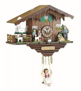 Đồng hồ Cuckoo Kuckulino Black Forest Clock Swiss House with turning goats, quartz movement and cuckoo chime, incl. batterie TU 2020 SQ