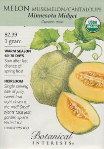 Organic Minnesota Midget Muskmelon/Cantaloupe Seeds - 1 g - Botanical Interests