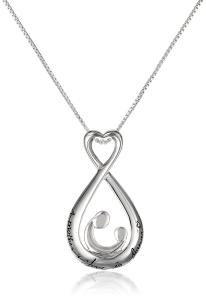 Sterling Silver Open Teardrop "A Mother's Love" Pendant Necklace, 18"
