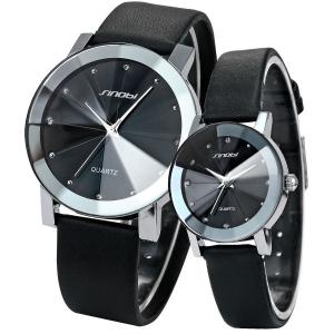 Đồng hồ cặp AMPM 2 Pcs Watches For Couple Lovers Mens Lady Women Leather Quartz Wrist Watch MIXSNB002