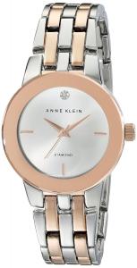 Anne Klein Women's AK/1931SVRT Diamond-Accented Dial Silver-Tone and Rose Gold-Tone Bracelet Watch