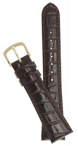 Mens Alligator Grain Watchband Brown 22mm Long Watch Band - by JP Leatherworks