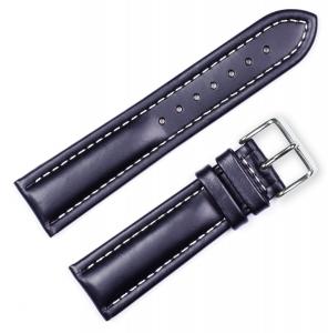 Breitling Style Oil Tanned Leather Watchband Black 22mm Watch band - by deBeer