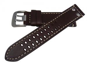 Hadley-Roma MS915 Brown Luminox® Style Leather Replacement Watch Strap 22mm