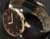 Đồng hồ nam TSS Men's Brown Dial Golden Hand Brown Leather Band Quartz Movement Wrist Watch mặt nâu