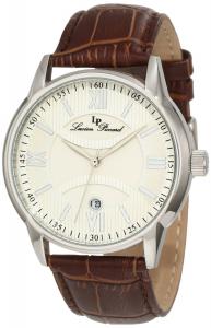 Lucien Piccard Men's 11576-02S Clariden Stainless Steel Watch with Brown Leather Band